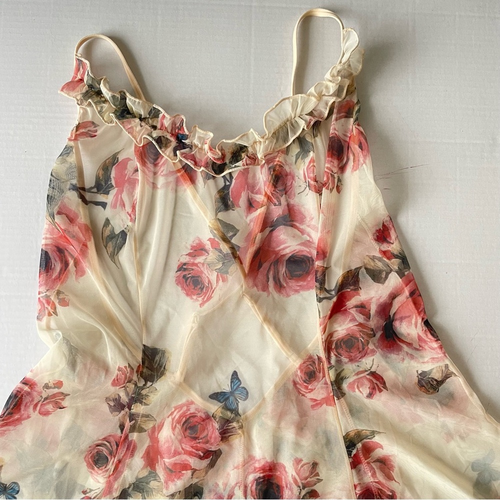 Floral Sheer Chemise with Ruffle Trim - Picture 8 of 11